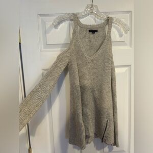 American Eagle Outfitters Light Taupe V-Neck Sweater.